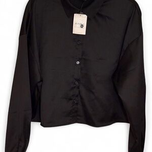 Satin Button Up Top